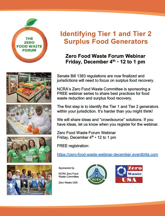 Identifying Tier 1 and Tier 2 Surplus Food Generators, 12/4/20