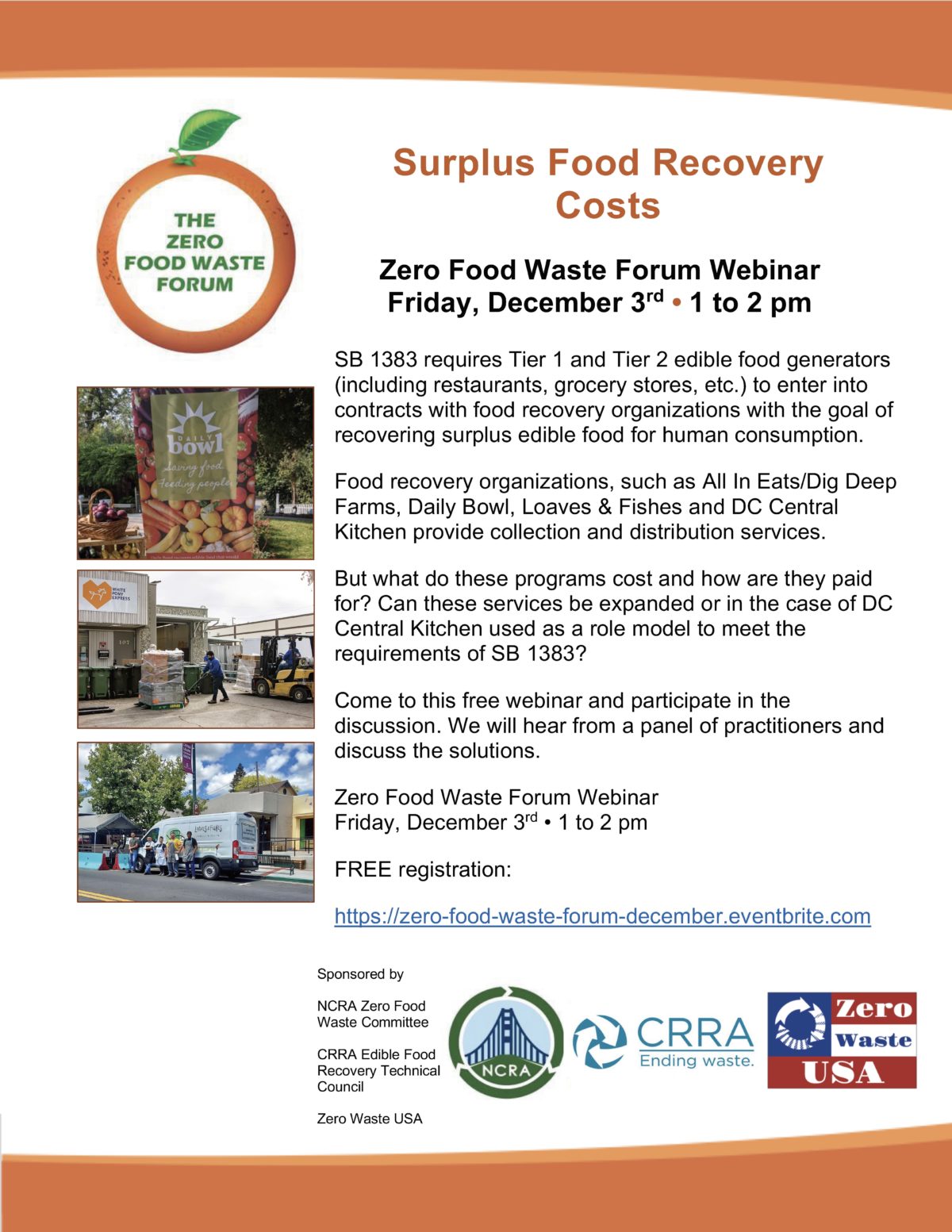 Surplus Food Recovery Costs, 12/3/21